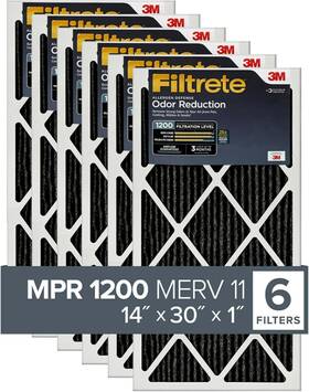 Filtrete 638060268179 14x30x1 Air Filter Mpr 1200 Merv 11 Allergen Defense Odor Reduction 6pk