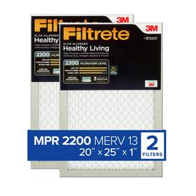 Filtrete 638060656846 20x25x1 Ac Furnace Air Filter 13 Mpr 2200 Elite Allergen Bacteria And Virus