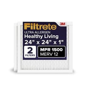 Filtrete 638060657034 24x24x1 Ac Furnace Air Filter Merv 12 Mpr 1500 Certified Asthma And Allergy