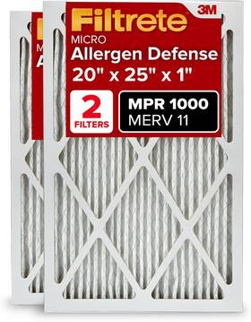 Filtrete 689992831696 20x25x1 Ac Furnace Air Filter Merv 11 Mpr 1000 Micro Allergen 1-inch