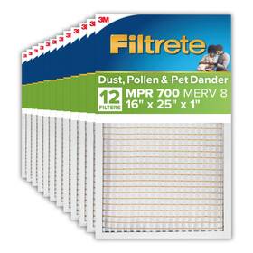 701-12pk-ec Filtrete 16 X 25 1 Air Filter 12 Hvac Filters Mpr 700 Merv 8 Dust Pollen