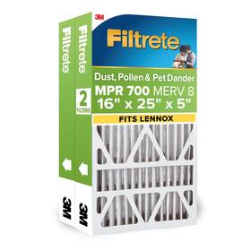 701dp5l-2 Filtrete 16x25x5 Ac Furnace Air Filter Mpr 700 8 Fits Lennox Capture Dust Pollen