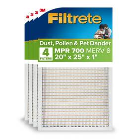 703-4pk-1e Filtrete 20x25x1 Ac Furnace Air Filter Merv 8 Mpr 700 Tough On Pollen Eas