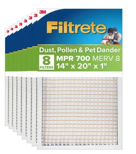 704-6pk-ec Filtrete 14 X 20 1 Air Filter 8 Hvac Filters Mpr 700 Merv Dust Pollen