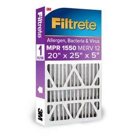 1550 Filtrete 744111016054 20 X 25 5 Merv 12 Mpr Allergen Bacteria And Virus Electrostatic
