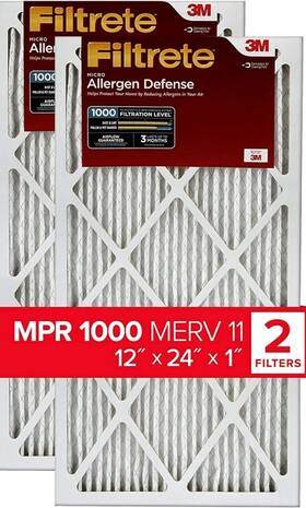 Filtrete 798154012085 12x24x1 Ac Furnace Air Filter Mpr 1000 Micro Allergen Defense 2-pack