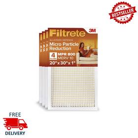 822dc-4 Filtrete 20x30x1 Air Filter Mpr 800 Merv 10 Micro Particle Reduction 4-pack