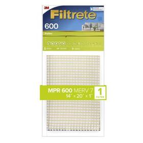 9835-4 Filtrete 14 Inch W X 20 H 1 D Fiberglass 7 Merv Pleated Air Filter Pk