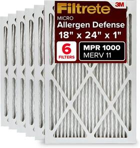 Ad21-6pk-1e Filtrete 18x24x1 Ac Furnace Air Filter Merv 11 Mpr 1000 Micro Allergen