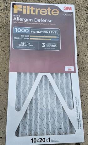 Ad43-6pk-1e Filtrete 10x20x1 Air Filter Mpr 1000 Merv 11 Allergen Defense 6-pack