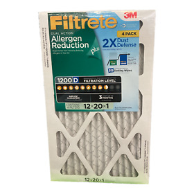 980047141 Filtrete Allergen Reduction Plus 2x Dust Filter 12inch X 20inch 1 4 Pk