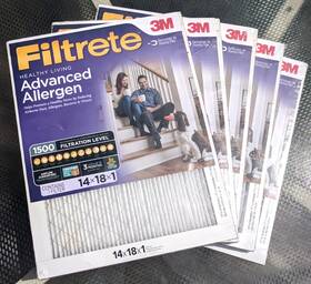 Aw48-4-qtb Filtrete 14x18x1 Air Filter Mpr 1500 Merv 12 Advanced Allergen Reduction 5 Pack