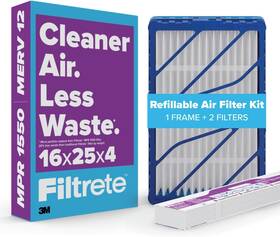 B0dyqnd2ch Filtrete 16x25x4 Refillable Air Filter Starter Kit Mpr 1550 Merv 12 1 Reusable