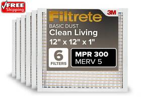 Bd10-6pk-1e Filtrete 6pk 12x12x1 Ac Furnace Air Filter Merv 5 Mpr 300 Pleated 1 Inch