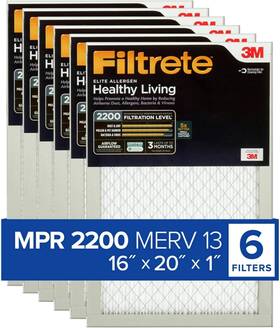Ea00-6pk-1e Filtrete 16x20x1 Ac Furnace Air Filter Merv 13 Mpr 2200 Elite Allergen Ba