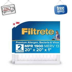 Ma02dc-6 Filtrete 20x20x1 Air Filter Mpr 1900 Merv 13 Allergen Bacteria Virus 2 Pack