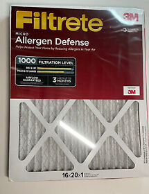Filtrete Mpr 1000 16x20x1 Ac Furnace Air Filter Micro Allergen Defense 2-pack