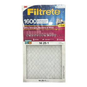 Mpr1600 Filtrete Ultra Allergen 2x Bacteria And Virus Filter 14x25x1 1600 Mpr 4 Pack