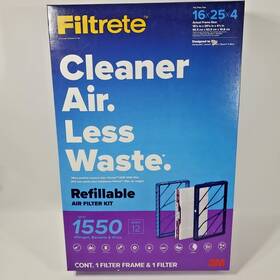Rs2001-4-1 Filtrete New 16x25x4 Refillable Air Filter Starter Kit Mpr 1550 3m