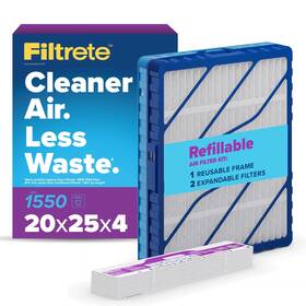 Rs2003-4-2p-ec Filtrete 20x25x4 Refillable Air Filter Starter Kit Mpr 1550 Merv 12 1 Reusable