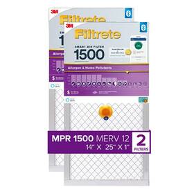 S-ur04-2pk-1e Filtrete 14x25x1 Ac Furnace Smart Air Filter Merv 12 Mpr 1500 Track Li