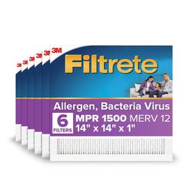Ur11-6pk-1e Filtrete Filters Merv 12 1500 Mpr 1 Inch Pleated 6 Pack Air 14x14x1 Furnace
