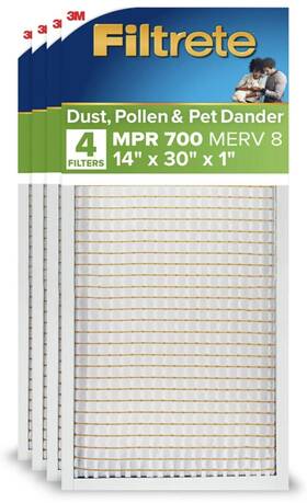 Ur12-2pk-1e Filtrete New 4-pack 14x30x1 Furnace Air Filter Mpr 700 Merv 8 Sealed