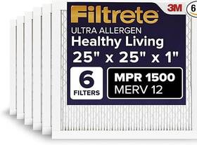 Ur15-6pk-1e Filtrete 25x25x1 Air Filter Mpr 1500 Merv 12 - Lot Of 6 New Sealed
