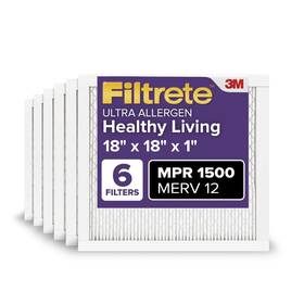 Ur17-6pk-1e Filtrete 18x18x1 Ac Furnace Air Filter Merv 12 Mpr 1500 Certified Asthma &