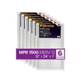 Ur20-6pk-1e Filtrete 6 Pack 12x24x1 Ac Furnace Air Filter Merv 12 Mpr 1500