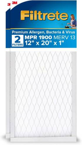 Ut19-2pk-6e Filtrete 12x20x1 Ac Furnace Air Filter Merv 13 Mpr 1900 Premium Allergen Bac