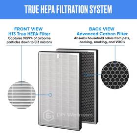 101470-chn-1 G6 Wellness Ma-40 Filter Compatible With Air Purifier 3 In 1 Filtration