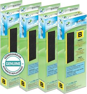 Germguardian 817624012186 Filter B Hepa Pure Genuine Air Purifier 4 Pack Black