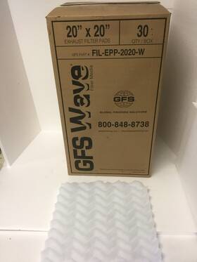 Fil-epp-2020-w Gfs Wave New Box With 30 Exhaust Filter Pads 20x20x2 White
