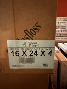 Gfzlfd6 Glasfloss 4 Inch Zl Merv 10 Pleated Air Filters For Ac And Furnace. Case Of 6