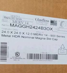 Maggh2424b3ox Glasfloss Maggh2424b30x Merv 14 24x24x12 900 Series Filter Made In U.s.a