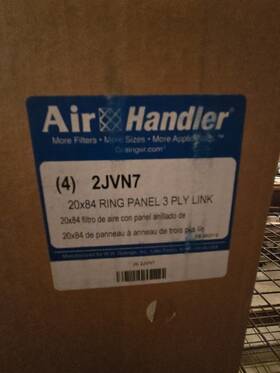 2jvn7 Grainger Pk 3 Ply Link Air Filter 20x84x1