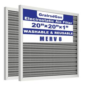 Wf202001-2p Grairsdgan 2 Pack 20x20x1 Reusable Air Filter Washable Electrostatic 8 Last