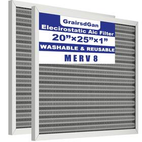 Wf202501-2p Grairsdgan 2 Pack 20x25x1 Reusable Air Filter Washable Electrostatic 8 Last