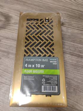 E1408bg04x10 Hampton Bay Interwoven 4 Inch X 10 Steel Floor Register In Brushed Gold