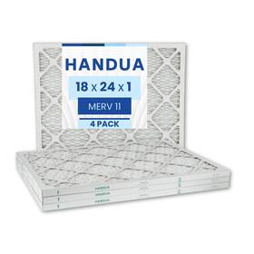 Handua 756014667585 18x24x1 Air Filter Merv 11 Plated Furnace Ac 4 Pack Actual Size