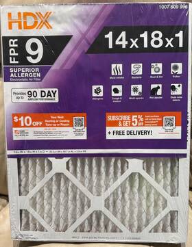 Hdx 031949620745 14x18x1 Superior Allergen Electrostatic Air Filter Fpr 9 Merv 11