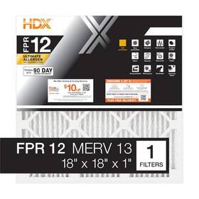 Hdx 031949621025 18 Inch X 1 Ultimate Allergen Pleated Air Filter Fpr 12 Merv 13