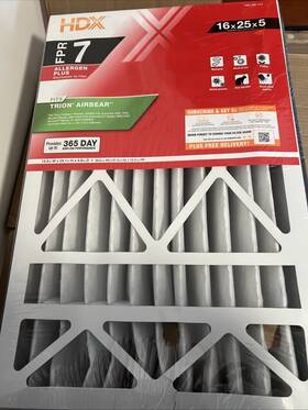 Hdx 078757021258 16 Inch X 25 5 Trion Airbear Rep. 2 Pleated Air Filter Fpr 7 Merv