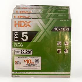 1005950583 Hdx 4 Fpr 5 Pleated Air Filter Dust Pollen 10x10x1
