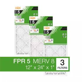 3-pac Hdx 313095993943 12 Inch X 24 1 Standard Pleated Furnace Air Filter Fpr 5 Merv 8