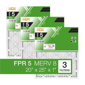 Hdx 445009025020 Pleated Air Filters Merv 8 Hvac Vent Furnace 20x25x1 Replacement Filter 3 Pack