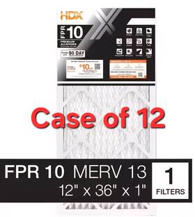 Hdx 445030115110 12 Inch X 36 1 Premium Pleated Air Filter Fpr 10 Merv 13