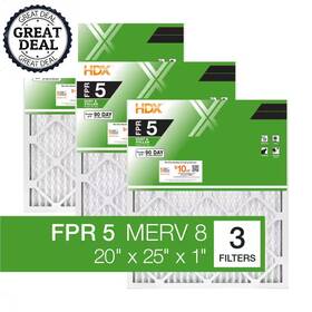 Hdx 445042096094 Pleated Air Filters Replacement Filter 20x25x1 Merv 8 Hvac Vent Furnace 3 Packs