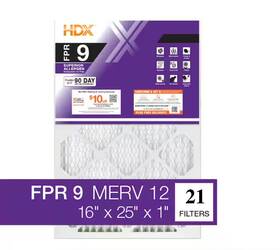 Hdx 445056964921 10 Lot Of 16 Inch X 25 1 Superior Pleated Furnace Air Filter Fpr 9 Merv 12